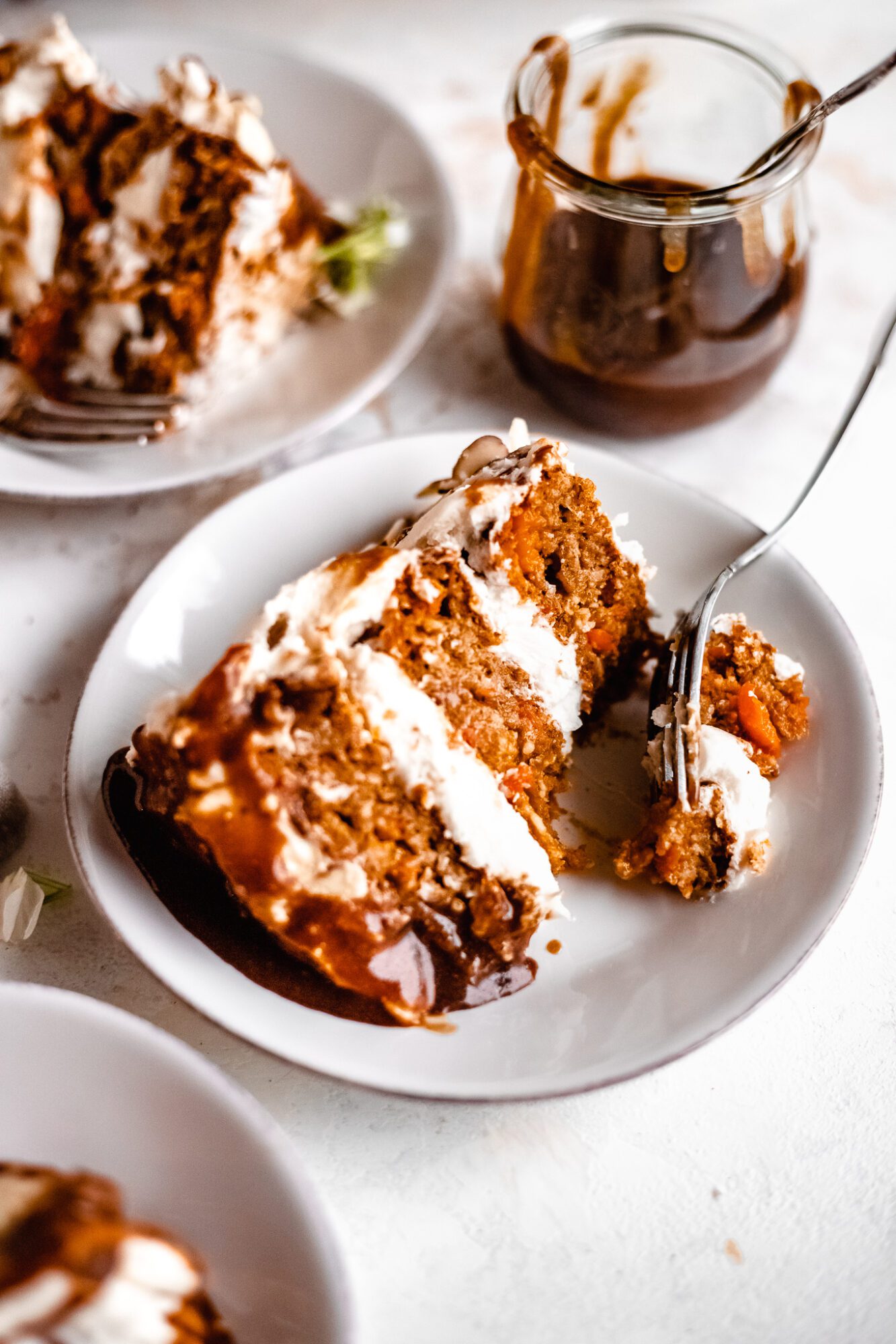 sliced of carrot cake