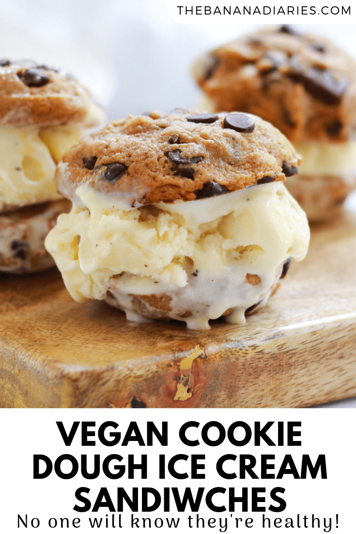 pinterest image for cookie dough ice cream sandwiches