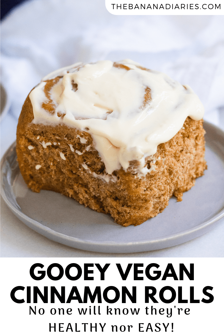 pinterest image for vegan cinnamon rolls