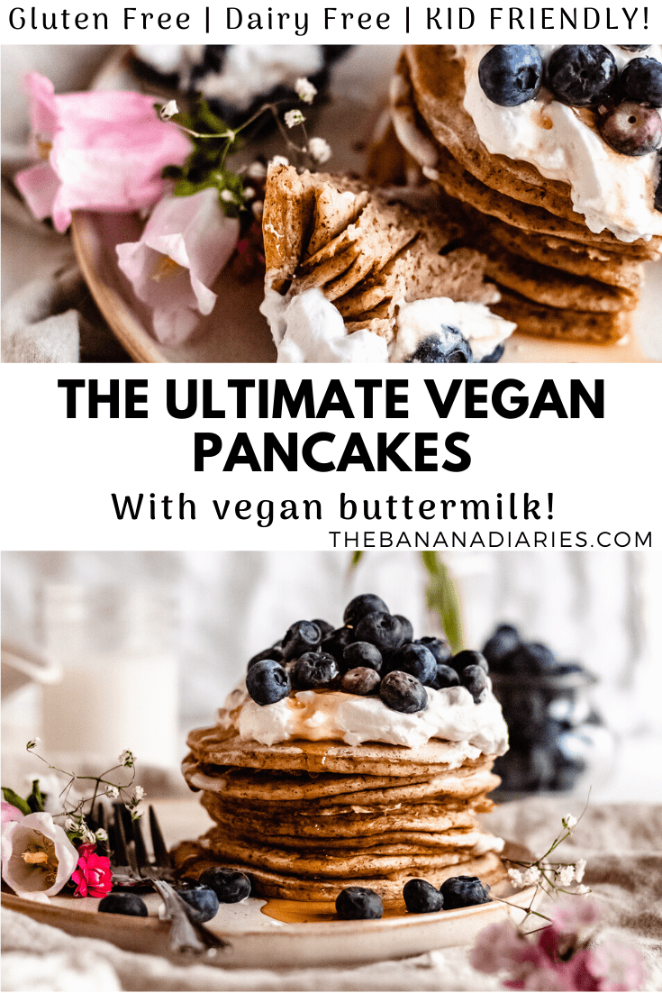 pinterest image for vegan pancakes