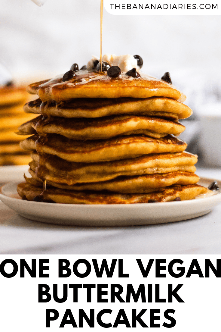 pinterst image for vegan buttermilk pancakes