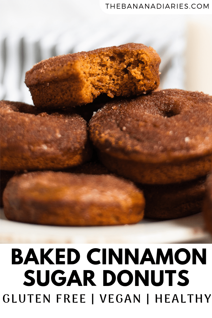 pinterest image for cinnamon sugar donuts vegan