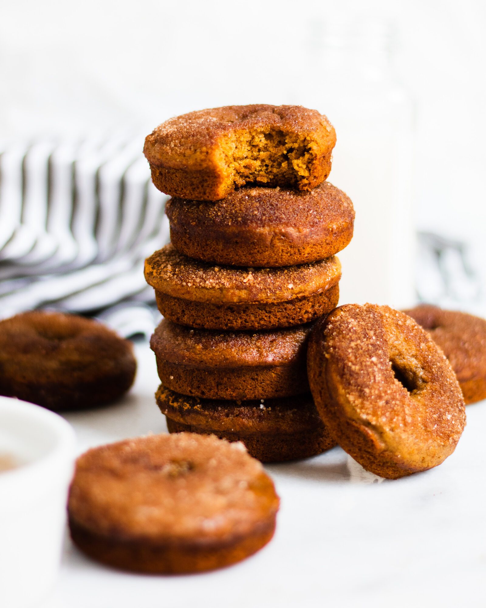 stack of cinnamon sugar donuts