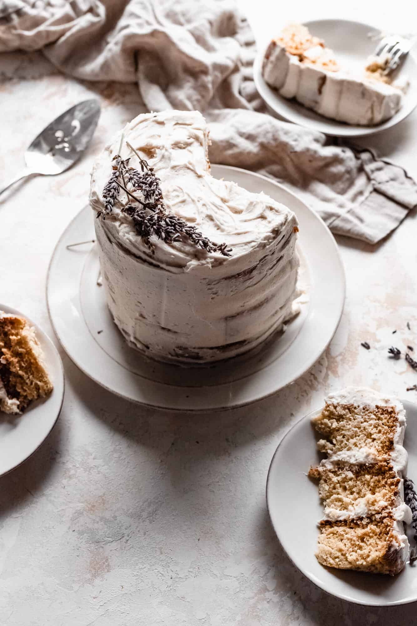 slices of vegan vanilla cake