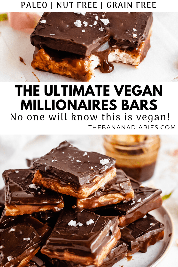 pinterest image for vegan millionaires shortbread