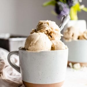 bowl of vegan vanilla ice cream