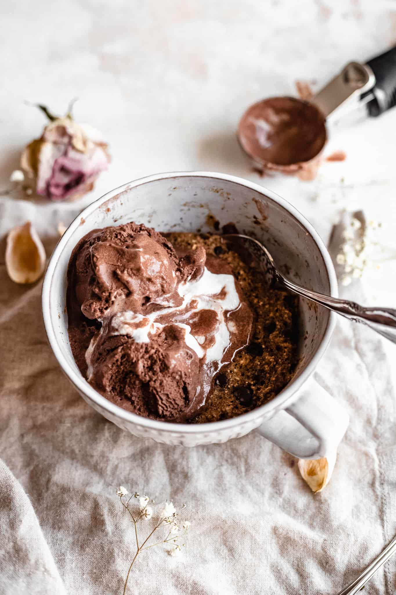 Vegan Chocolate Chip Cookie Mug Cake (No Egg, GF, Oil Free!) The