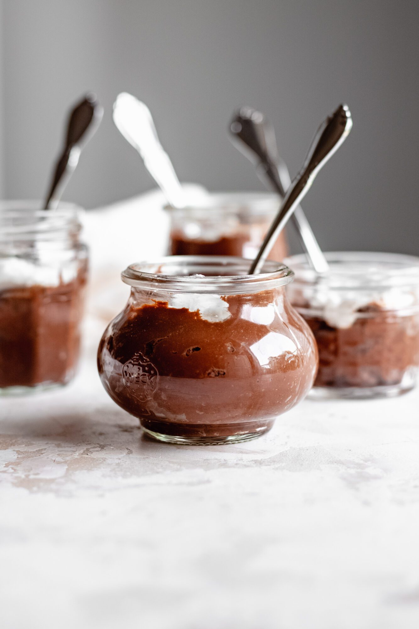 mixed jars of sweet potato mousse