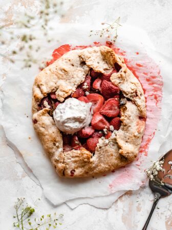 strawberry galette with scoop of ice cream