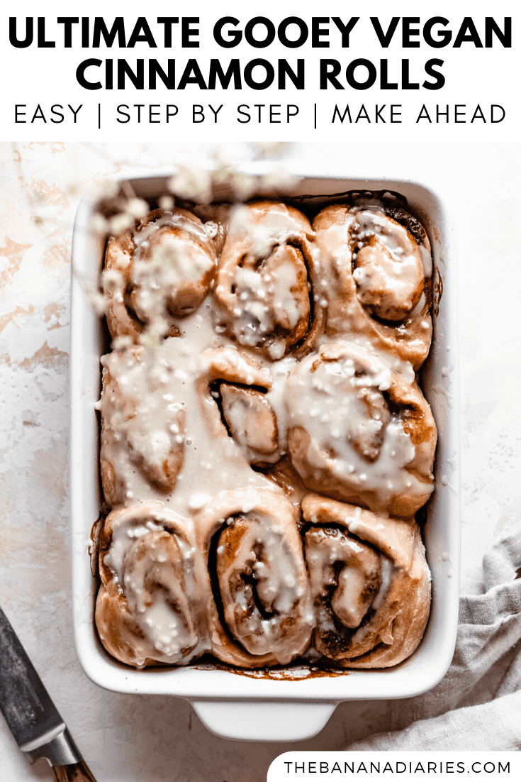 pinterest image for vegan cinnamon rolls