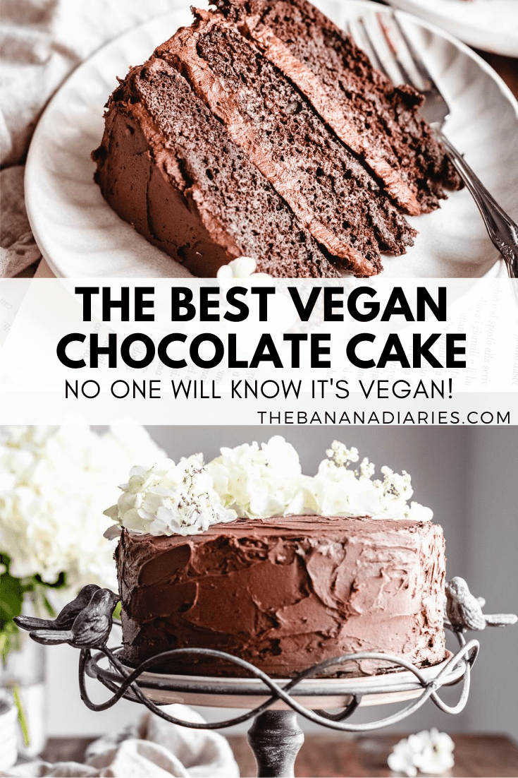 pinterest image for vegan chocolate cake