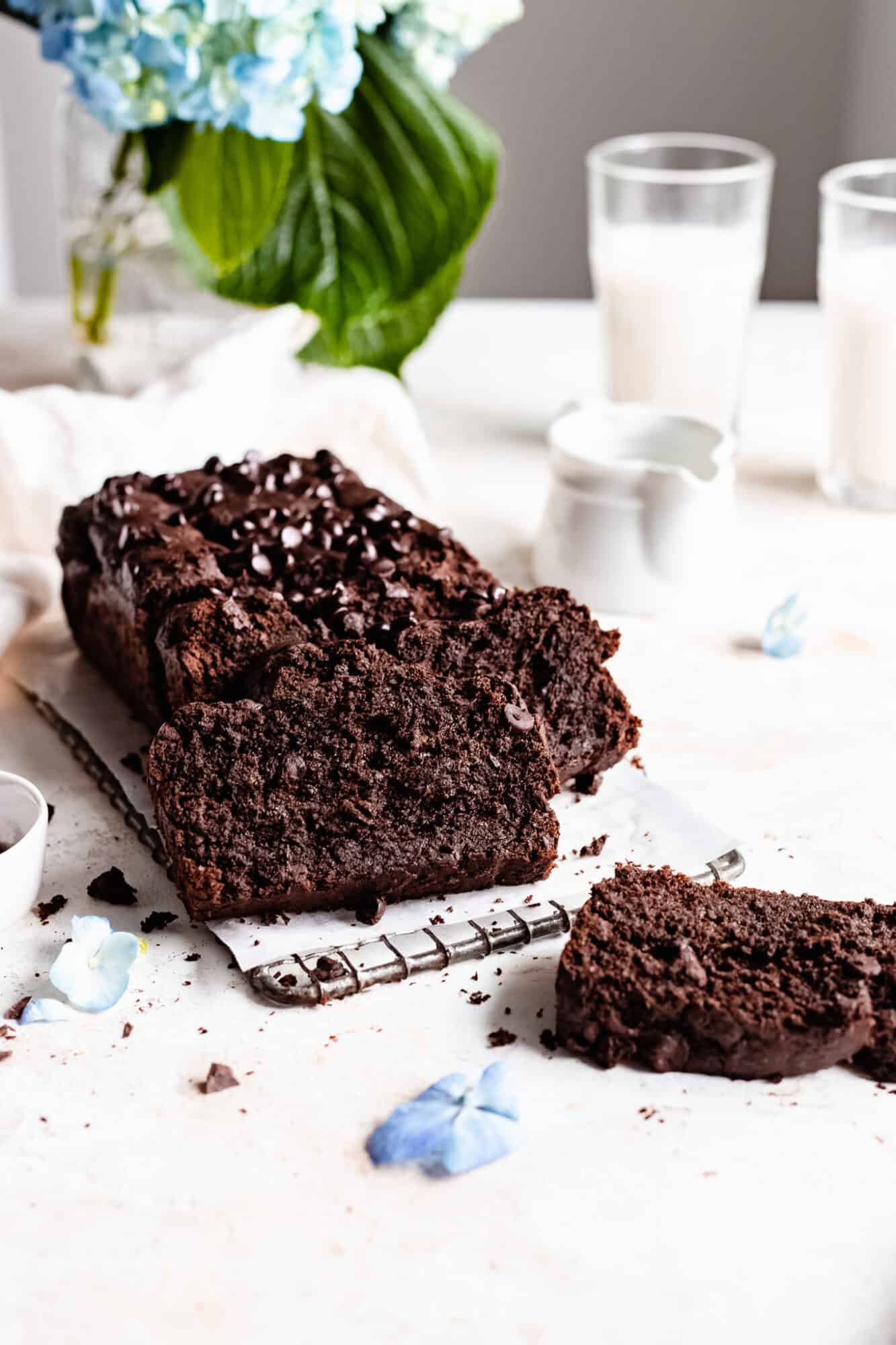 slices of zucchini bread leaning on each other