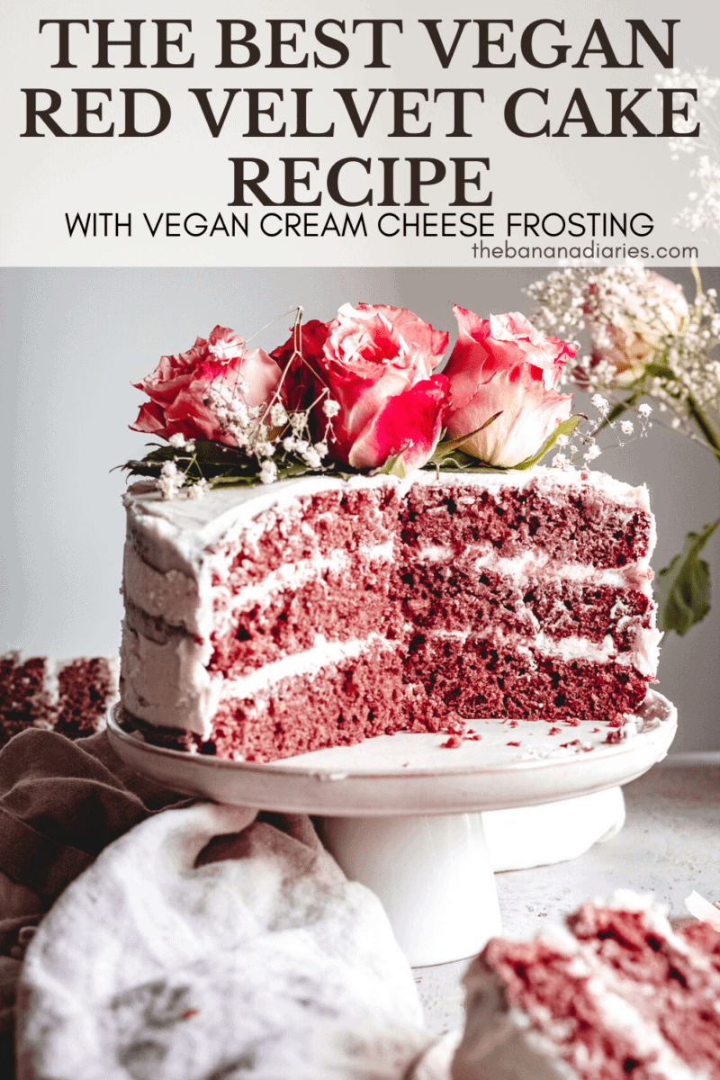Vegan Red Velvet Cake with Cream Cheese Frosting | The Banana Diaries