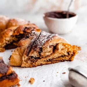 sliced chocolate hazelnut bread