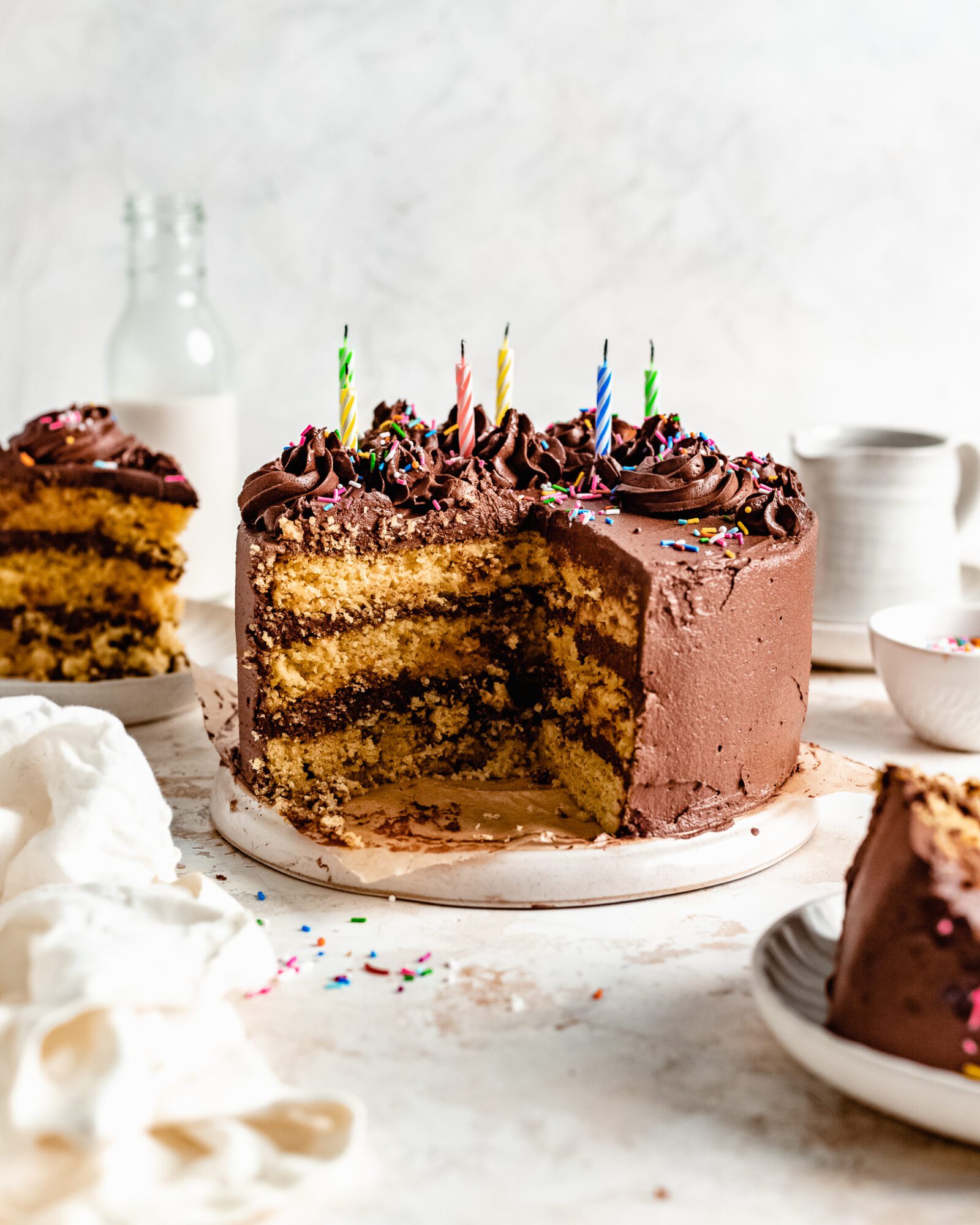 My Best Yellow Cake With Chocolate Frosting Recipe » Hummingbird High