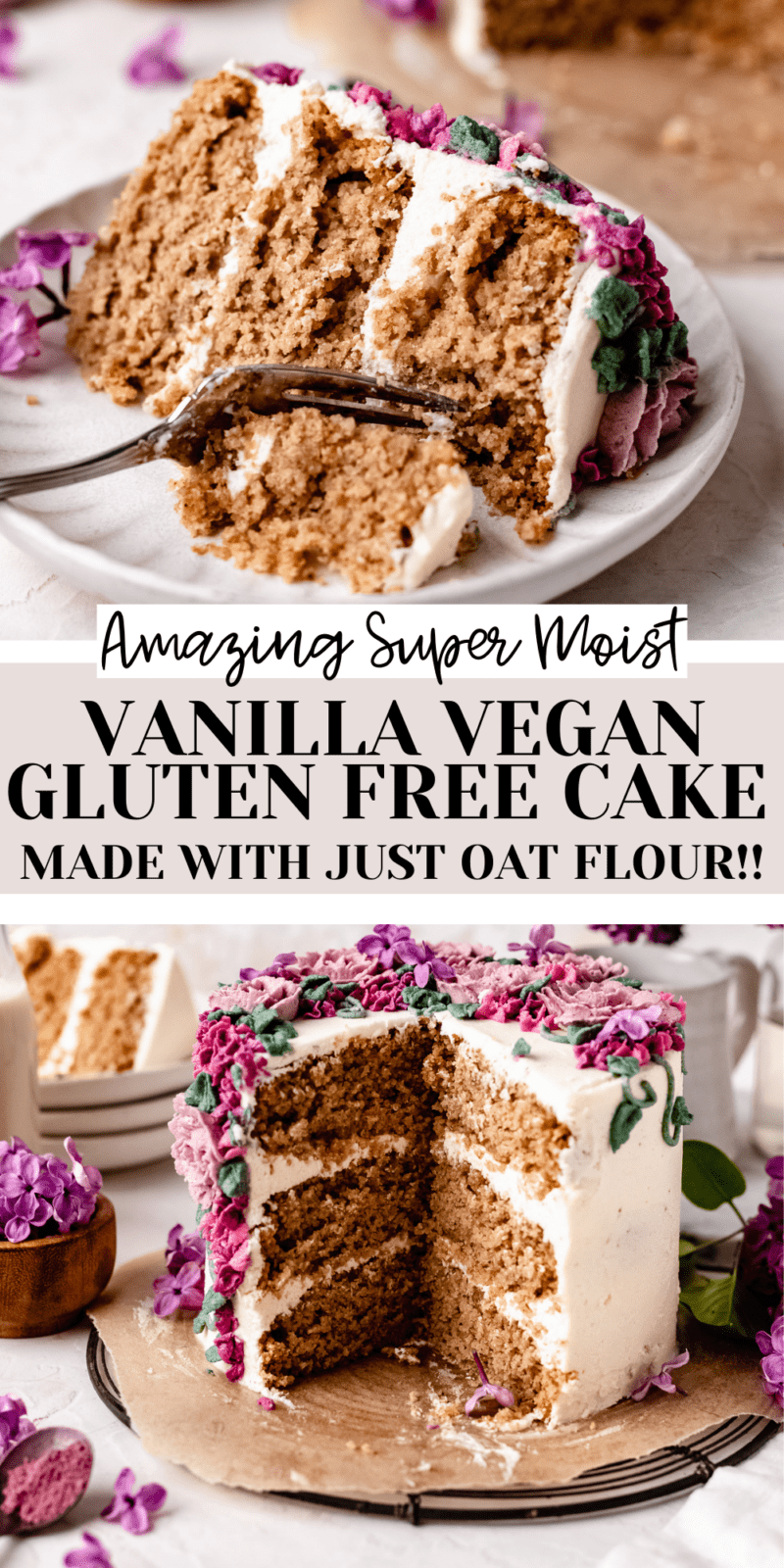 Easy Vanilla Vegan Gluten Free Cake (Oat Flour only!) The Banana Diaries