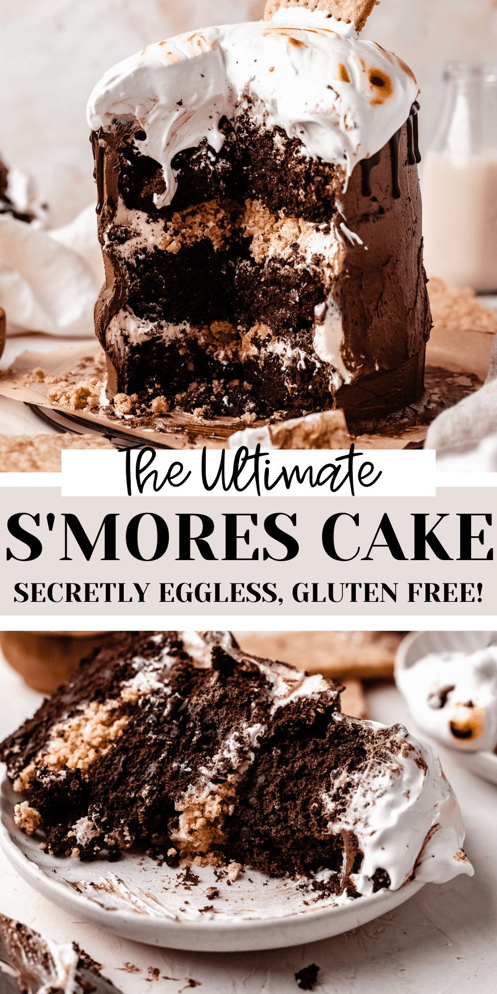 Ultimate S'mores Cake (Secretly Vegan + Gluten Free!)