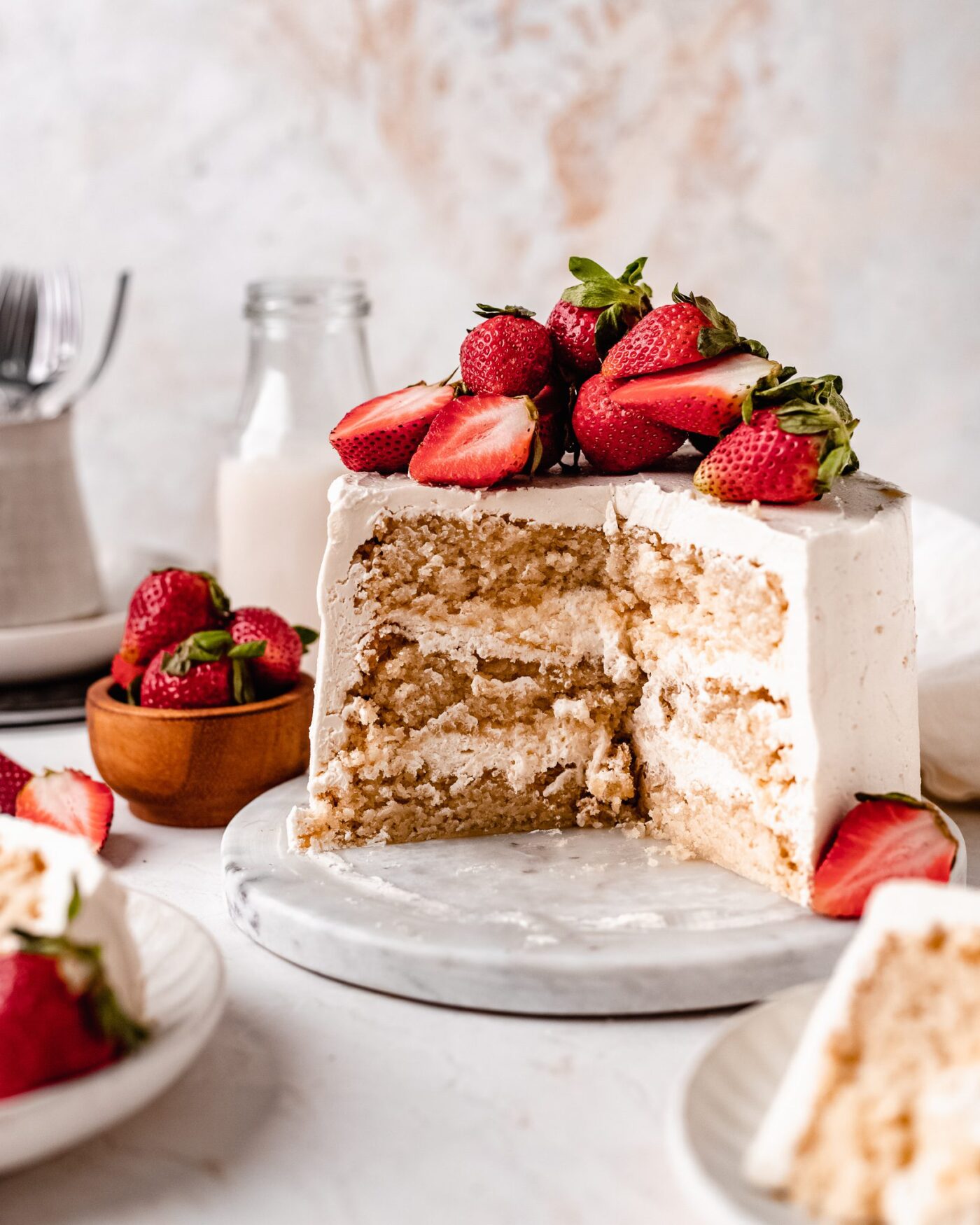 Easy Strawberry Vanilla Chiffon Cake Recipe (Eggless) The Banana Diaries