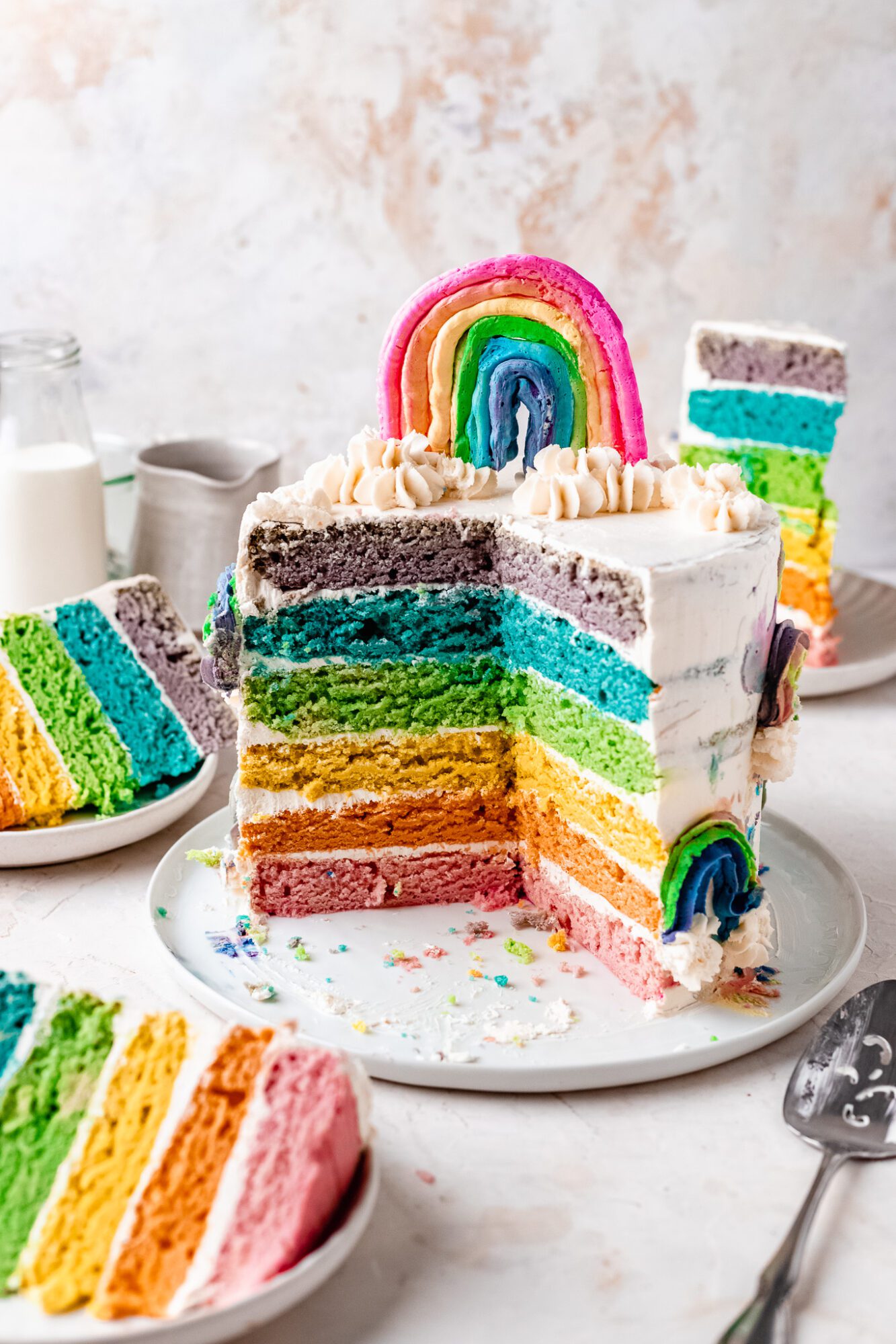 Rainbow cake recipe - BBC Food