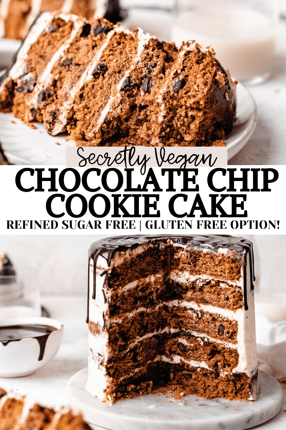 Gluten Free Vegan Chocolate Chunk Cookie Cake