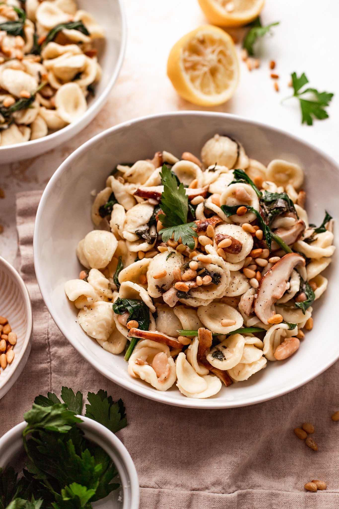 Creamy Vegan Mushroom Pasta with Spinach (Gluten Free) | The Banana Diaries