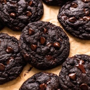 vegan double chocolate chip cookies