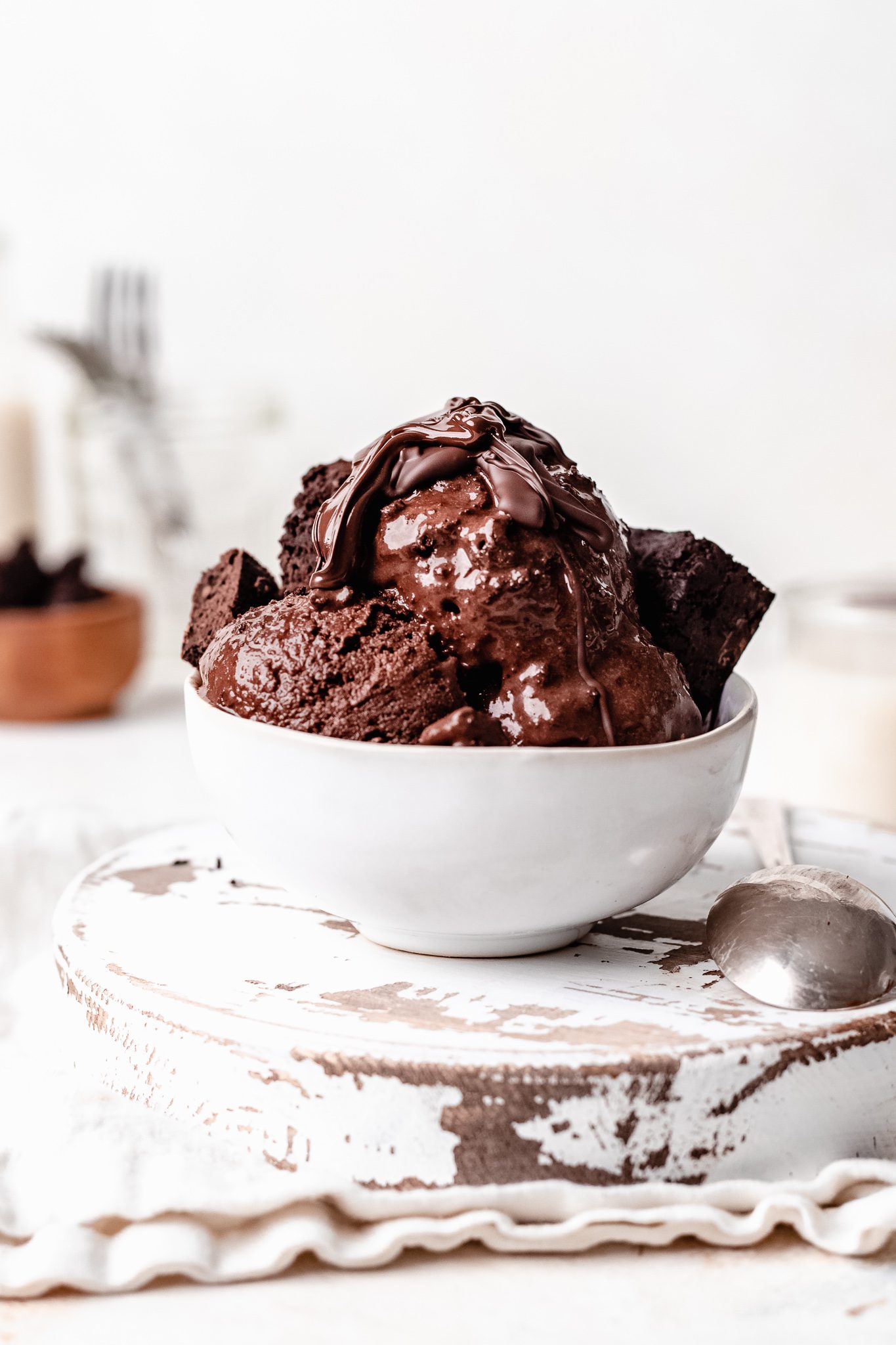 Easy Homemade Chocolate Brownie Ice Cream (Vegan + Gluten Free) The