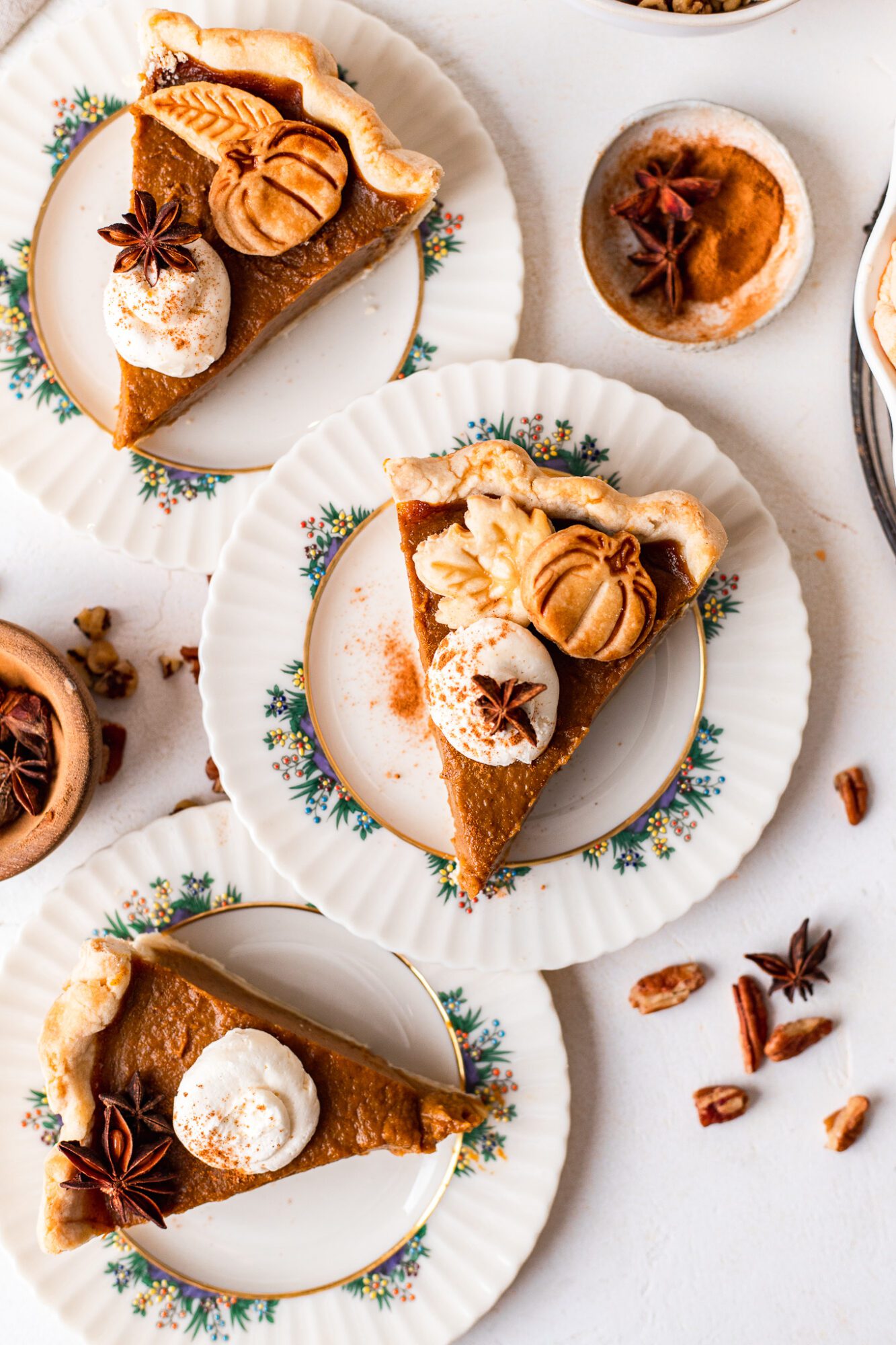 slices of vegan pumpkin pie