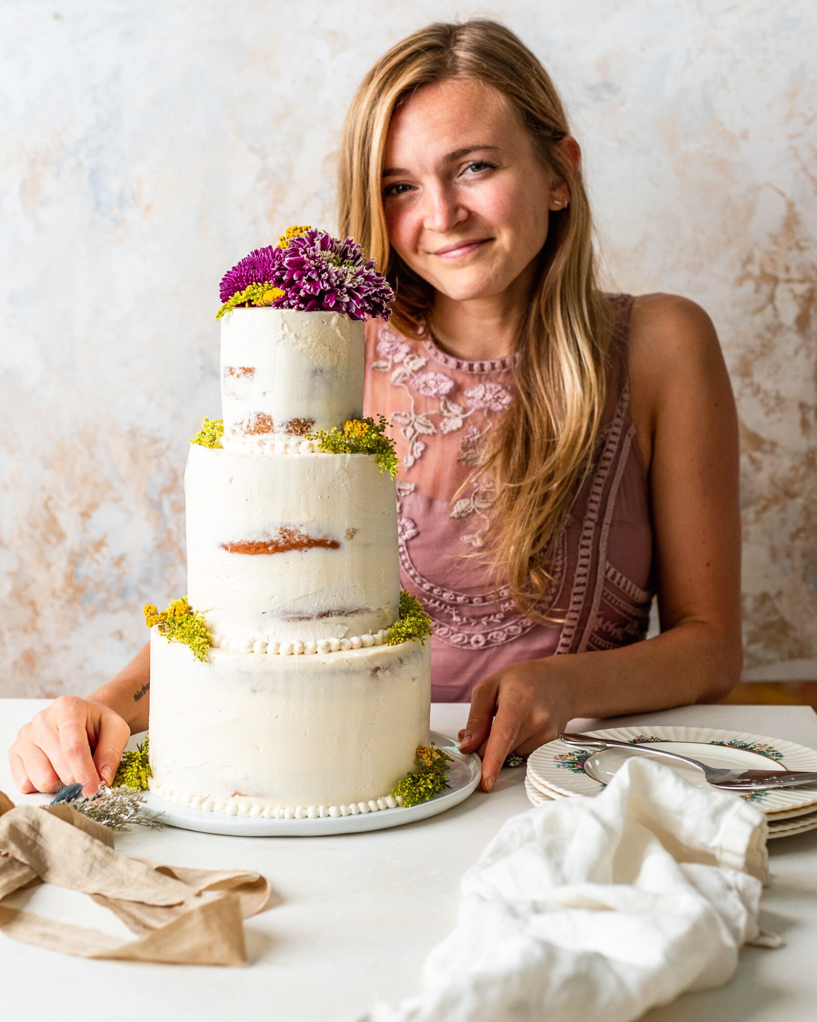 Small Three-Tiered Chocolate Wedding Cake - Jenny is baking