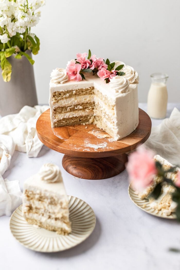 Buttermylk Vanilla Cake (The Best Vegan Vanilla Cake I've Ever Had!  Egg-free & Dairy-free) 