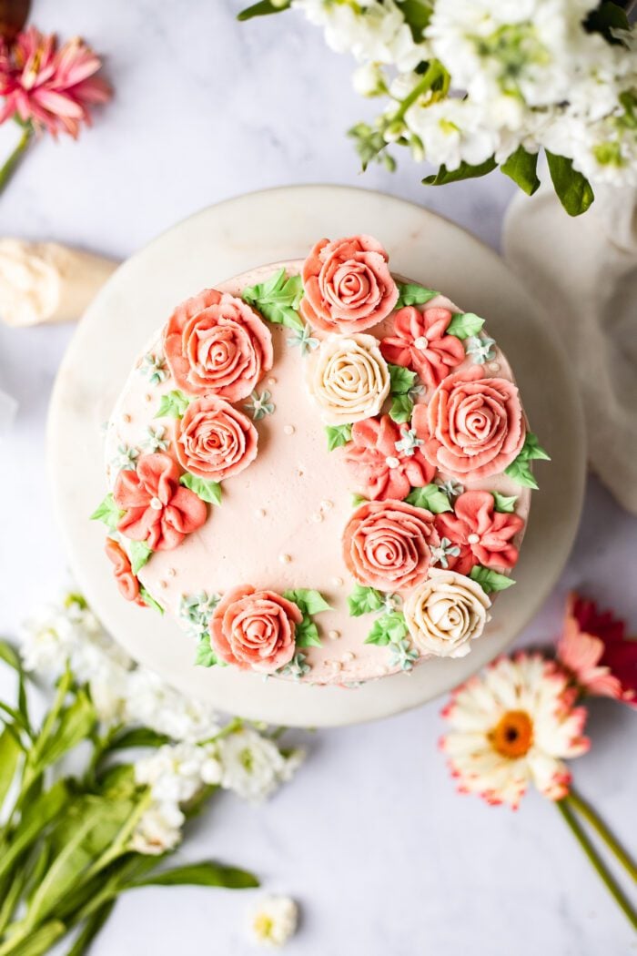 How to Decorate a Cake with Non-Edible Flowers - Frosting & Fettuccine