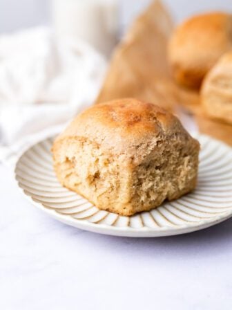 gluten free dinner roll on a plate