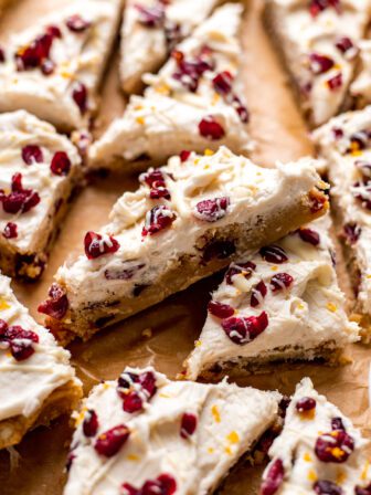 sliced vegan cranberry bliss bars