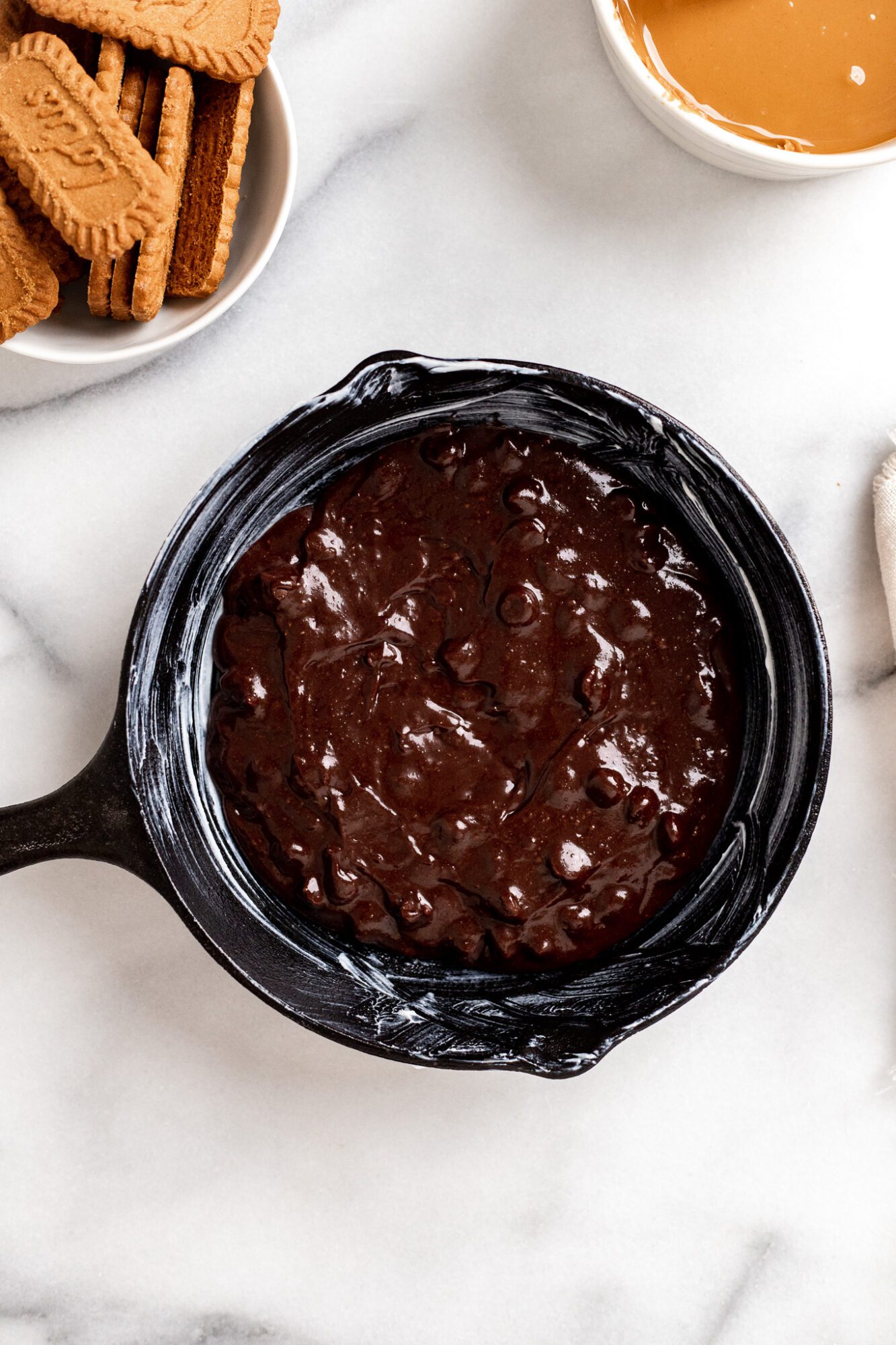 Molten Biscoff Brownie Skillet (No eggs, Dairy free, Vegan!) The