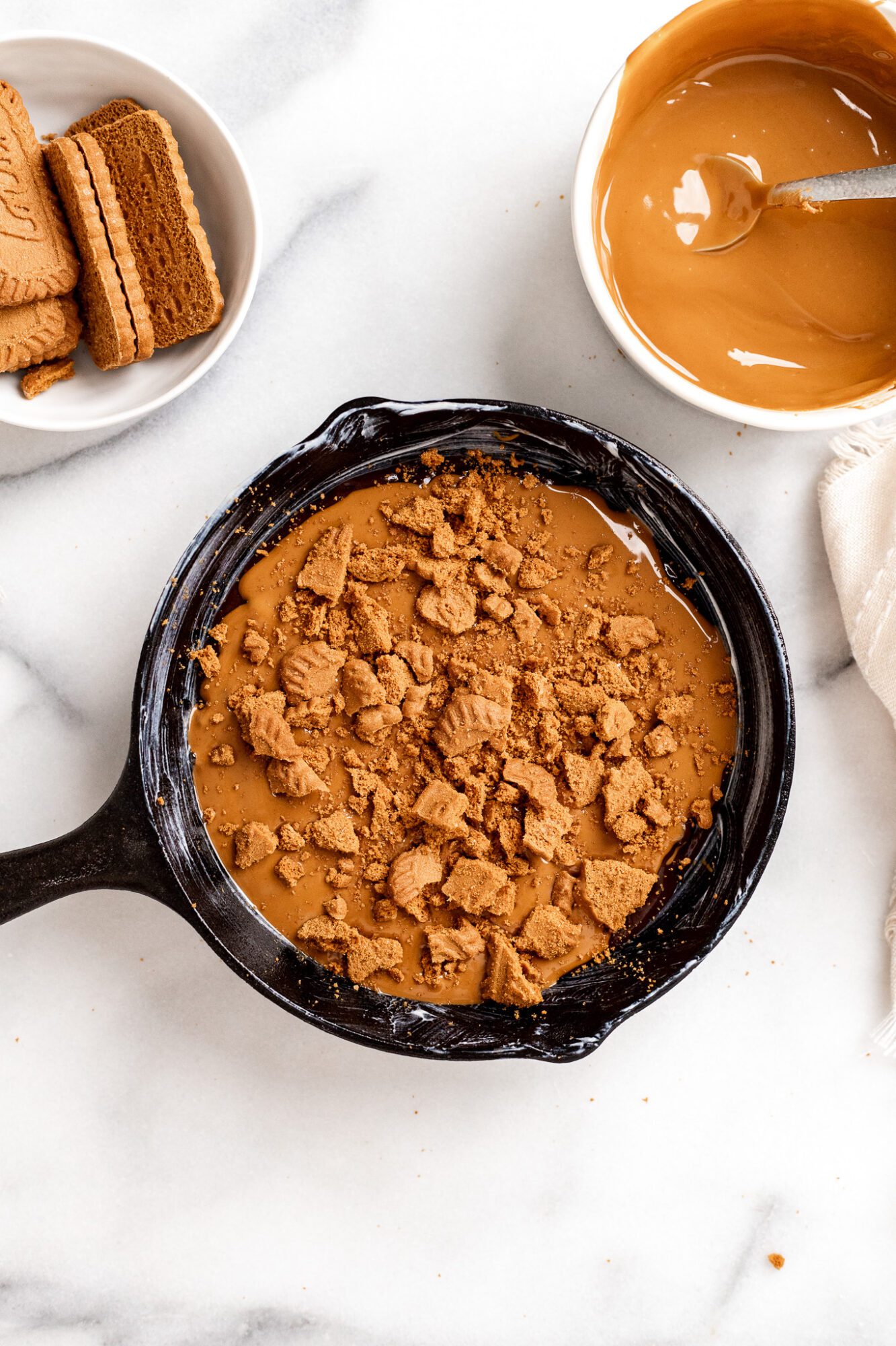 Molten Biscoff Brownie Skillet (No eggs, Dairy free, Vegan!) The