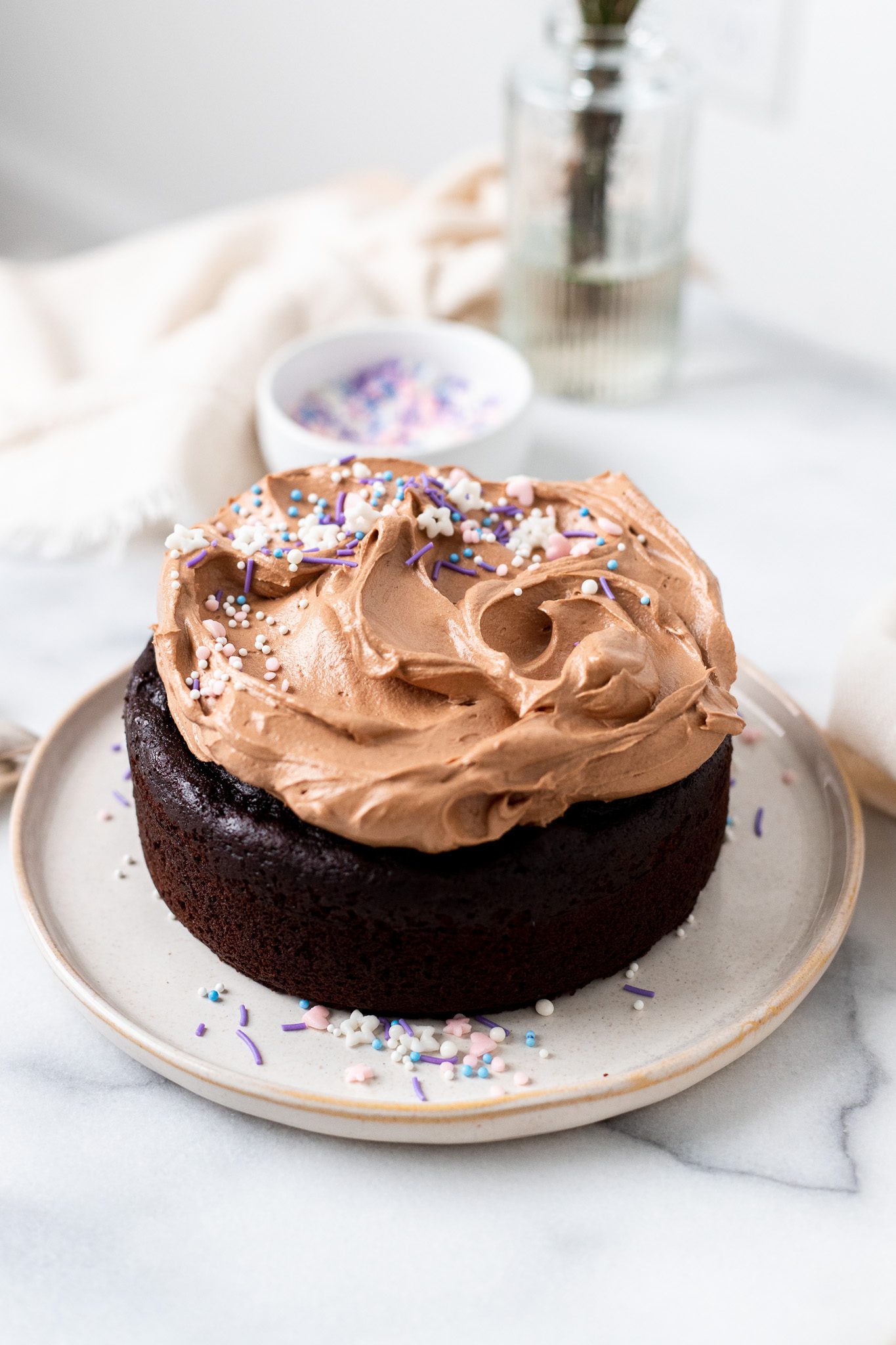 Moist & Rich Small Vegan Chocolate Cake (No eggs needed!) | The Banana