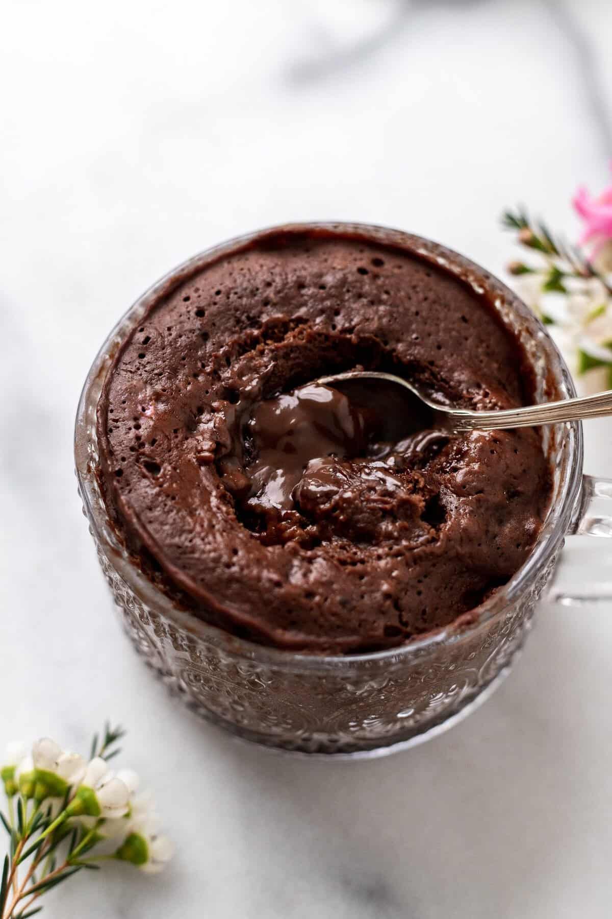 Molten & Fudgy Nutella Mug Cake (Dairy Free + Vegan!) | The Banana Diaries