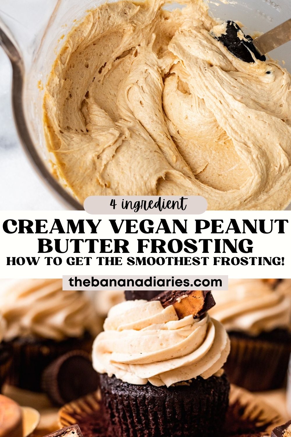 How to make SUPER creamy Vegan Peanut Butter Frosting The Banana Diaries