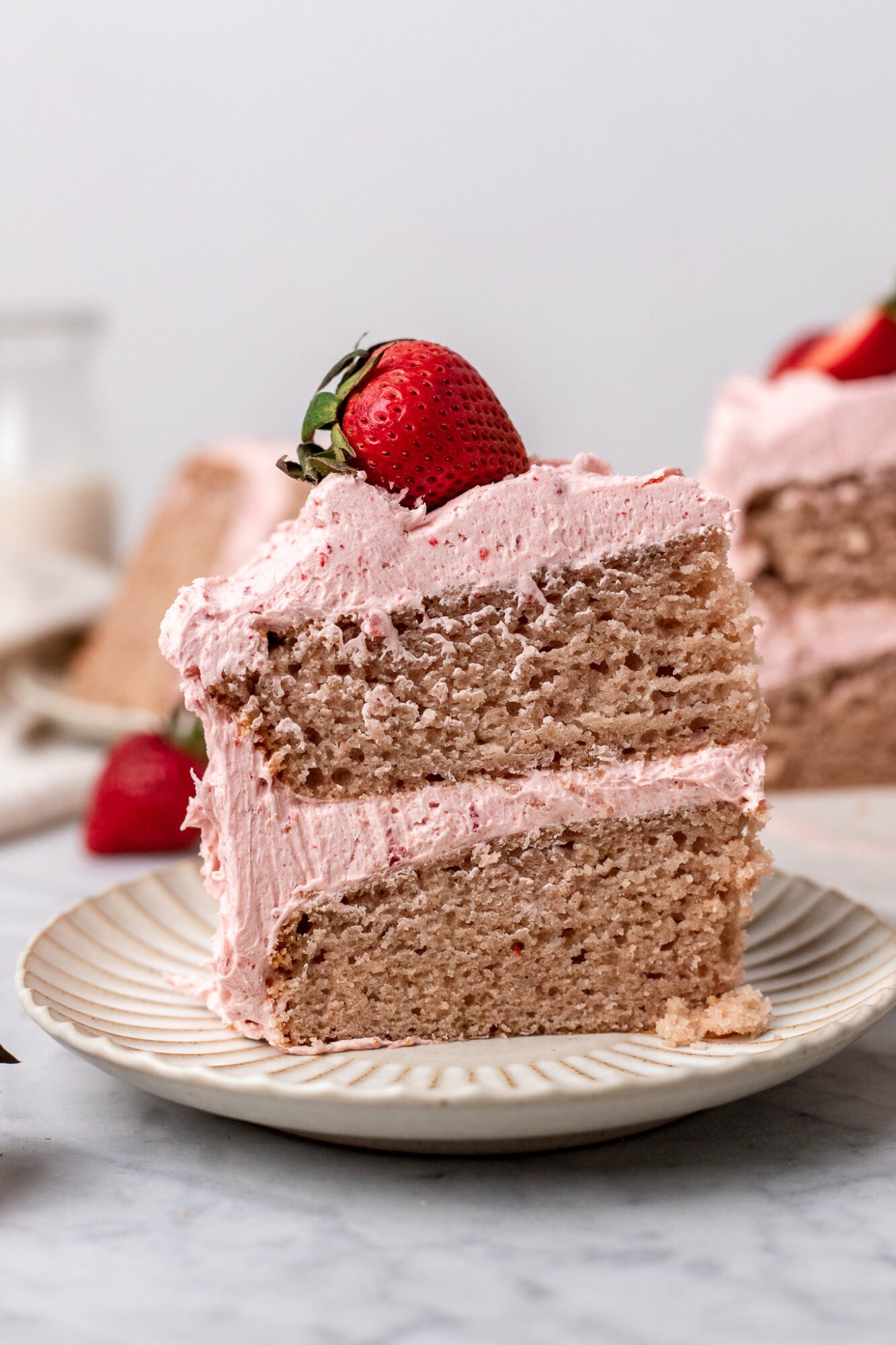 One Bowl FRESH Vegan Strawberry Cake (No Food Coloring! Easy!) | The ...