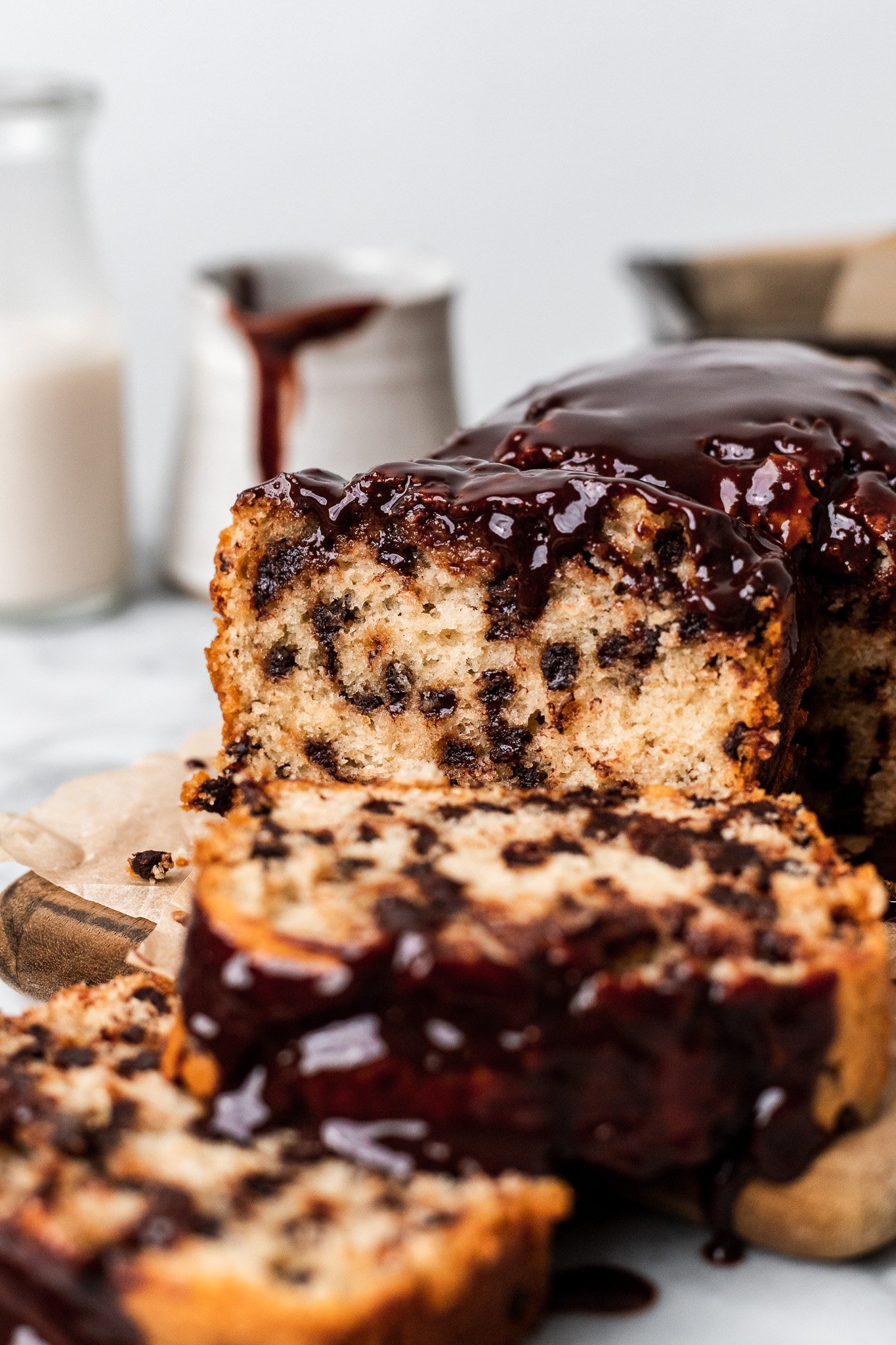 One Bowl Moist Vegan Chocolate Chip Loaf Cake | The Banana Diaries