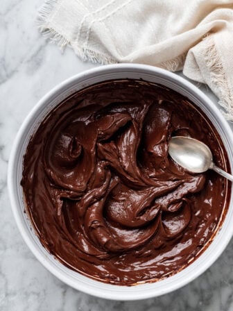bowl of vegan chocolate ganache