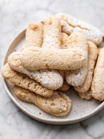 plate of vegan ladyfingers