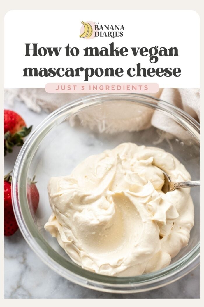 3 Ingredient Quick Vegan Mascarpone- No Cashews, No Tofu!