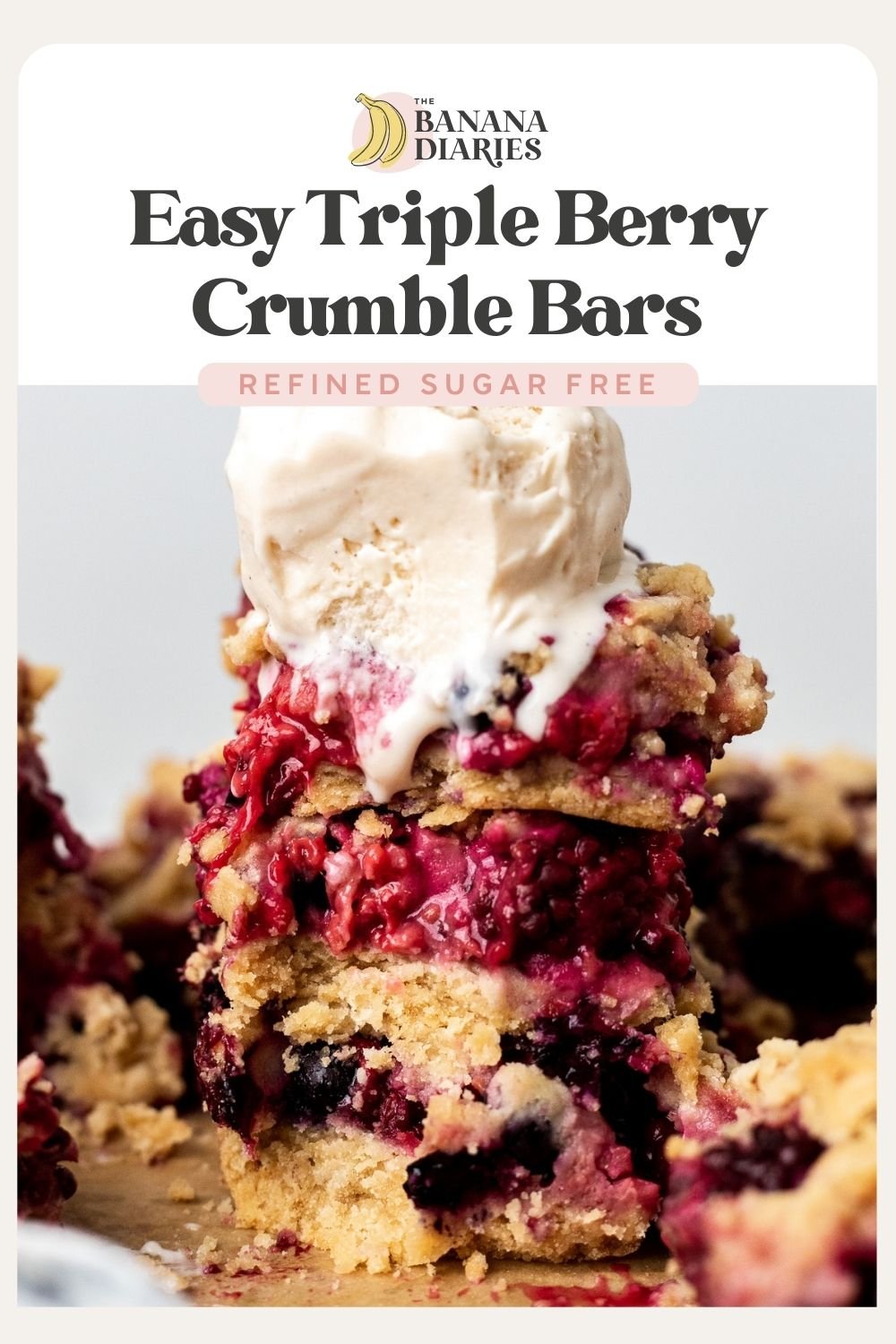 Quick & Easy Triple Berry Crumble Bars (Gluten Free) The Banana Diaries