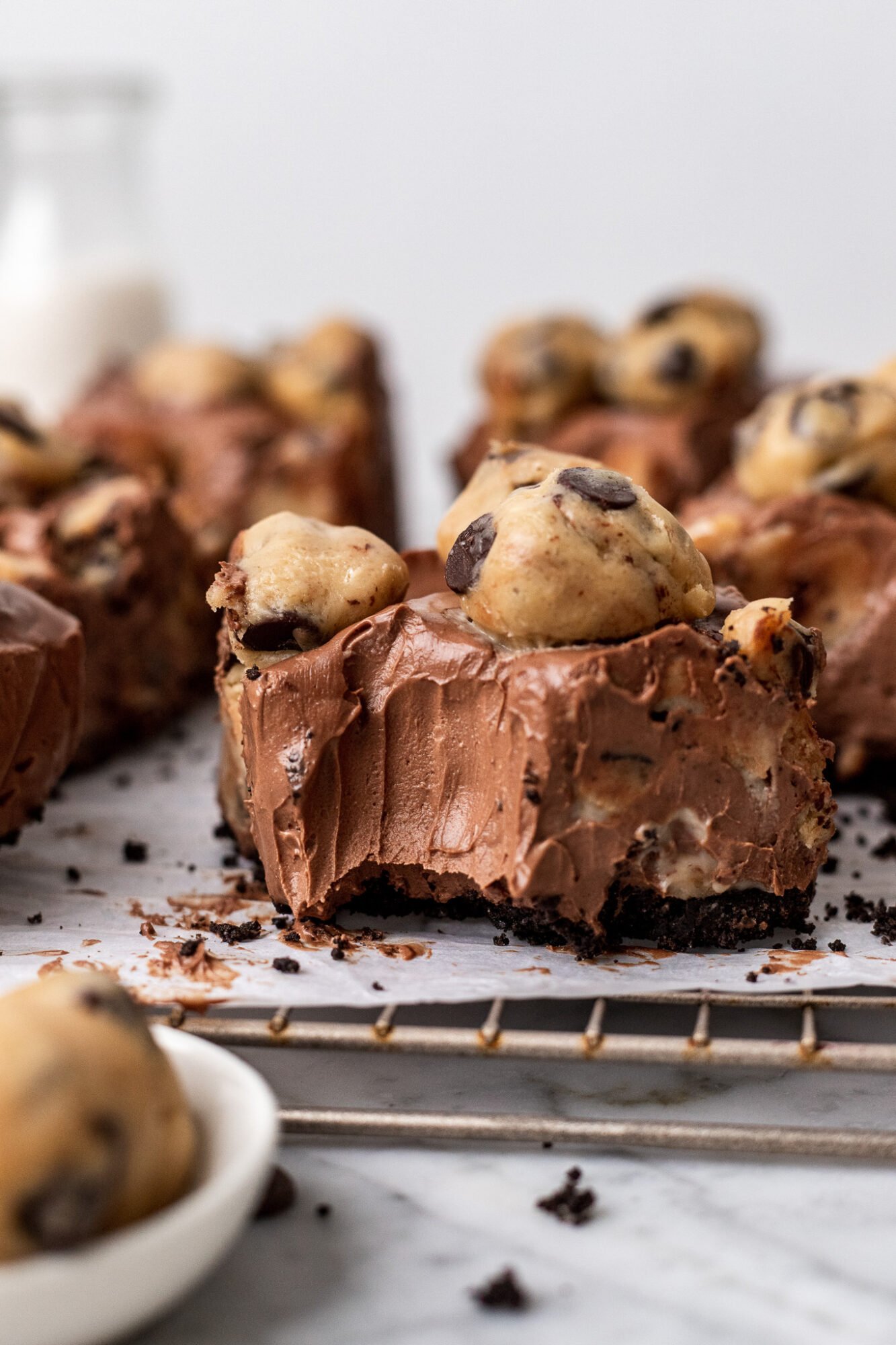 Easy No Bake Vegan Brownie Cookie Dough Cheesecake Bars The Banana