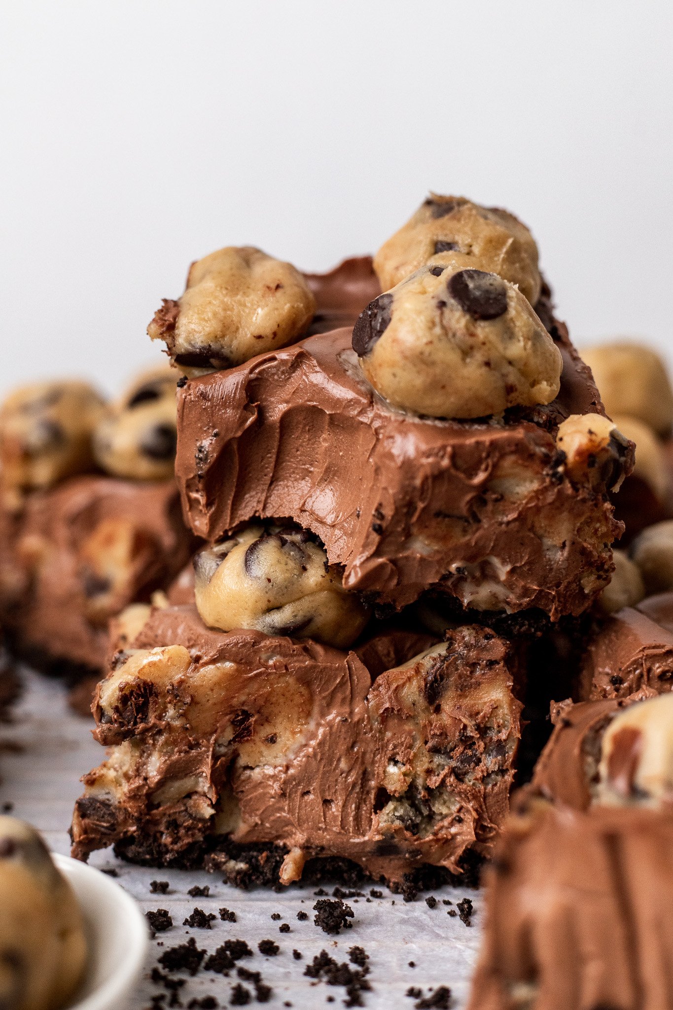 Easy No Bake Vegan Brownie Cookie Dough Cheesecake Bars The Banana Diaries