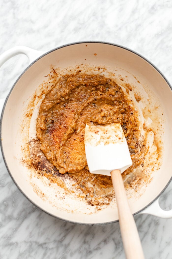 cooking the miso paste