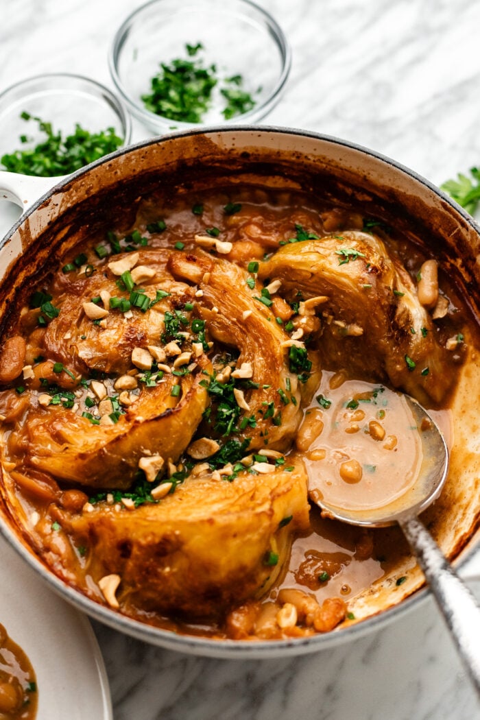 scooped out braised cabbage