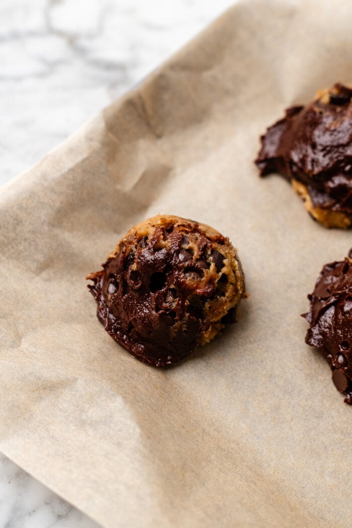 Brookie cookie's before baking