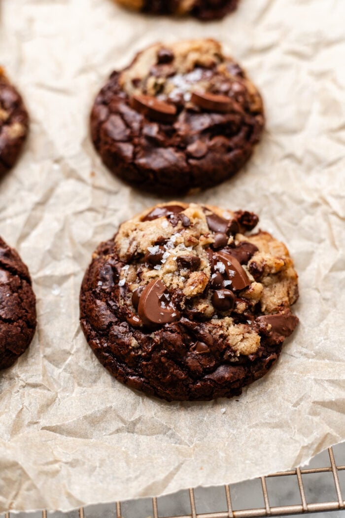 brookie cookies after baking